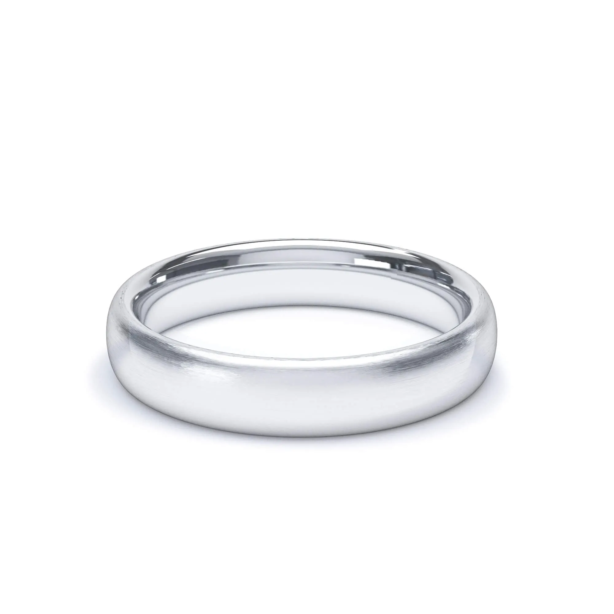 - Oval Profile Satin Wedding Ring 9k White Gold