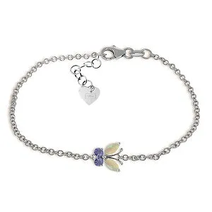 0.6 Carat 14K Solid White Gold Something Refreshing Opal Tanzanite Bracelet