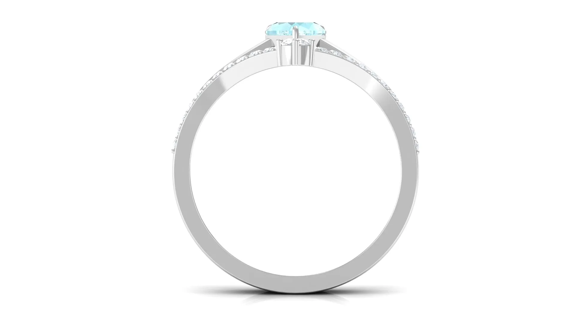 1 CT Sky Blue Topaz and Diamond Heart Ring Set