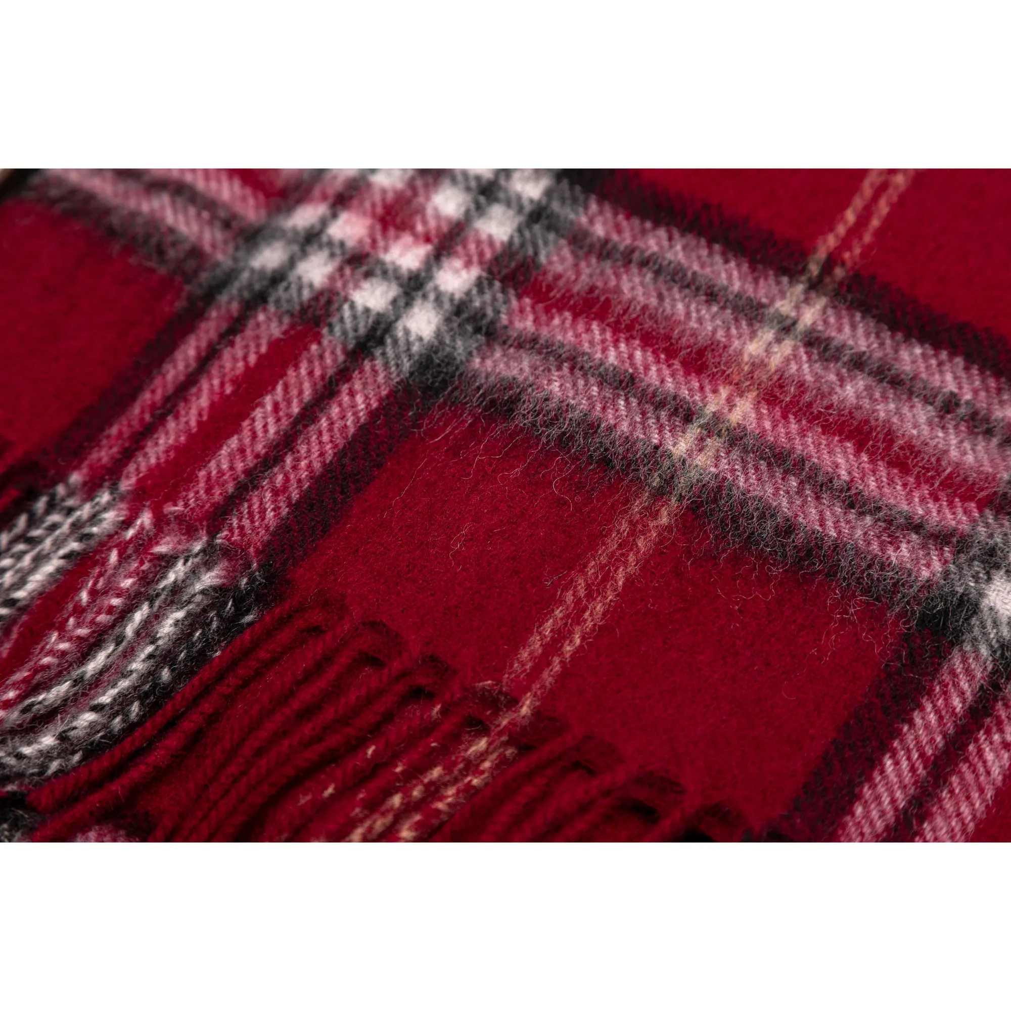 100% Wool Scarf Red Check