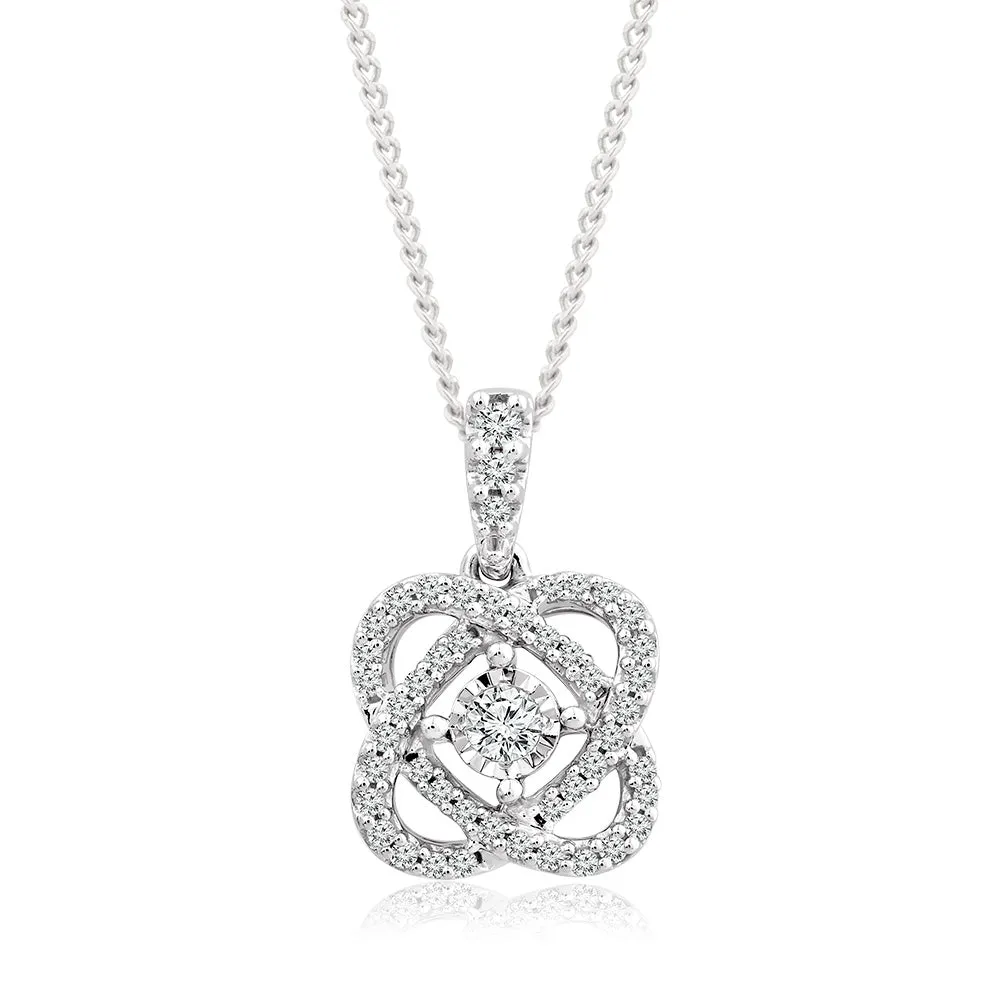 10ct White Gold 1/5 Carat Diamond Pendant