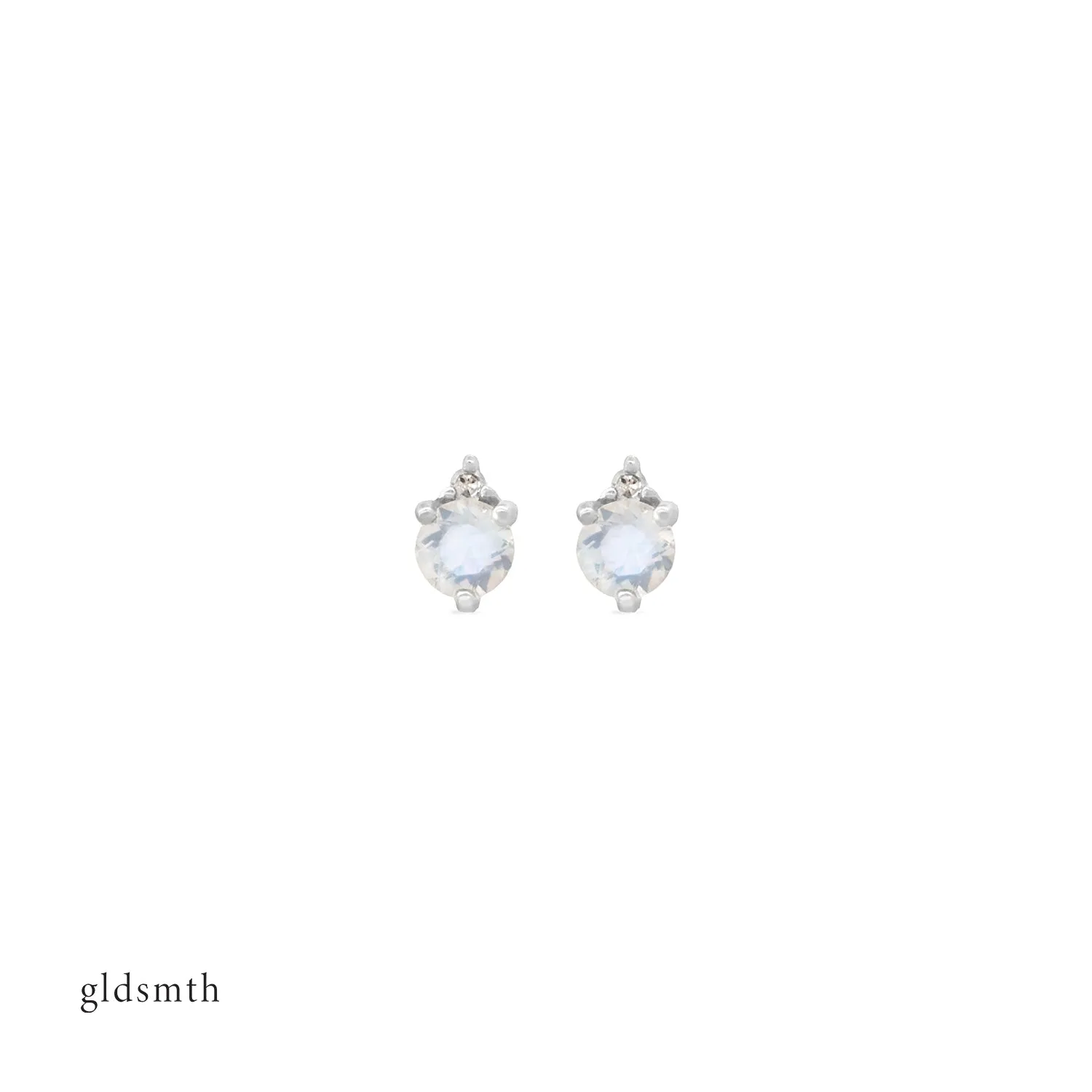 10k White Gold Mary Studs