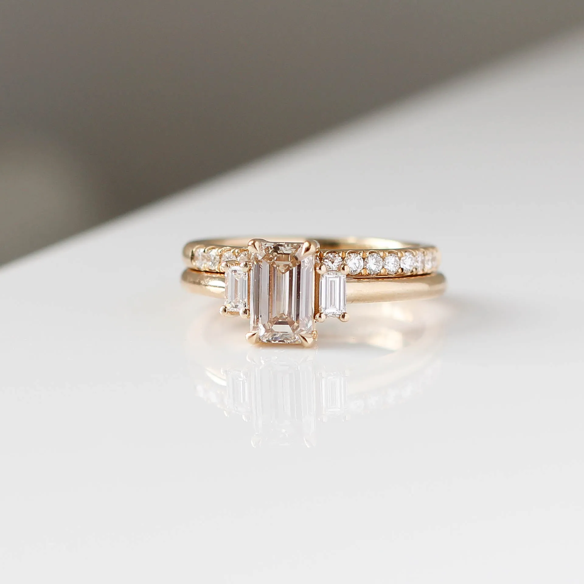 1.13ct Emerald Cut Champagne Diamond Ring