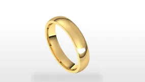 14k Gold 4 mm Half Round Light Comfort Fit Wedding Band