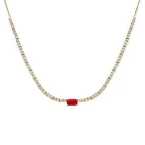 14K GOLD DIAMOND RUBY LAYLA NECKLACE