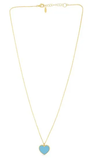 14k Gold Turquoise Heart Pendant Necklace