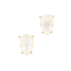 14k Gold Vermeil Moonstone Pear Cut Studs