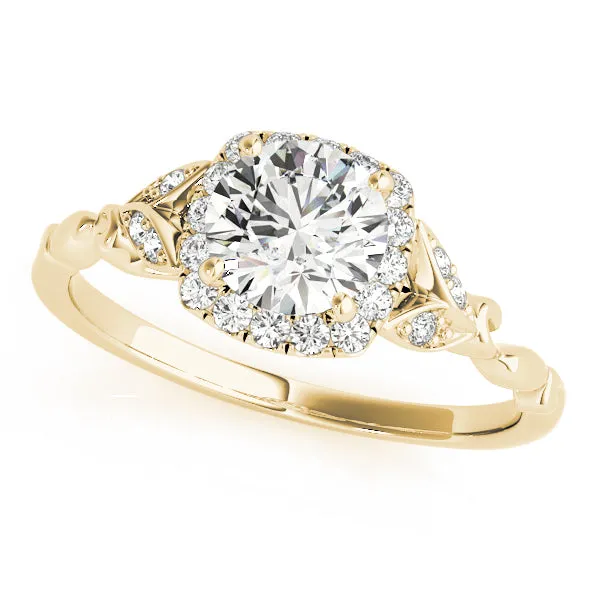 14K Halo Engagement Ring