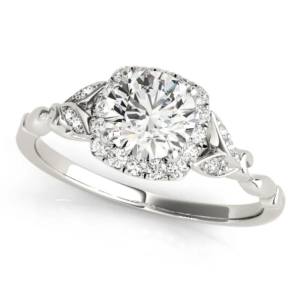 14K Halo Engagement Ring