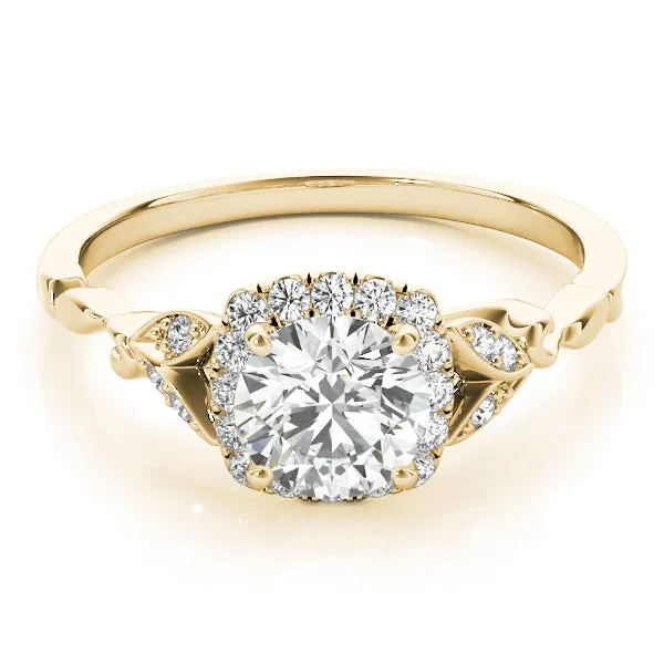 14K Halo Engagement Ring