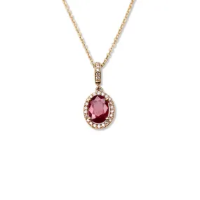 14k Oval Ruby Necklace