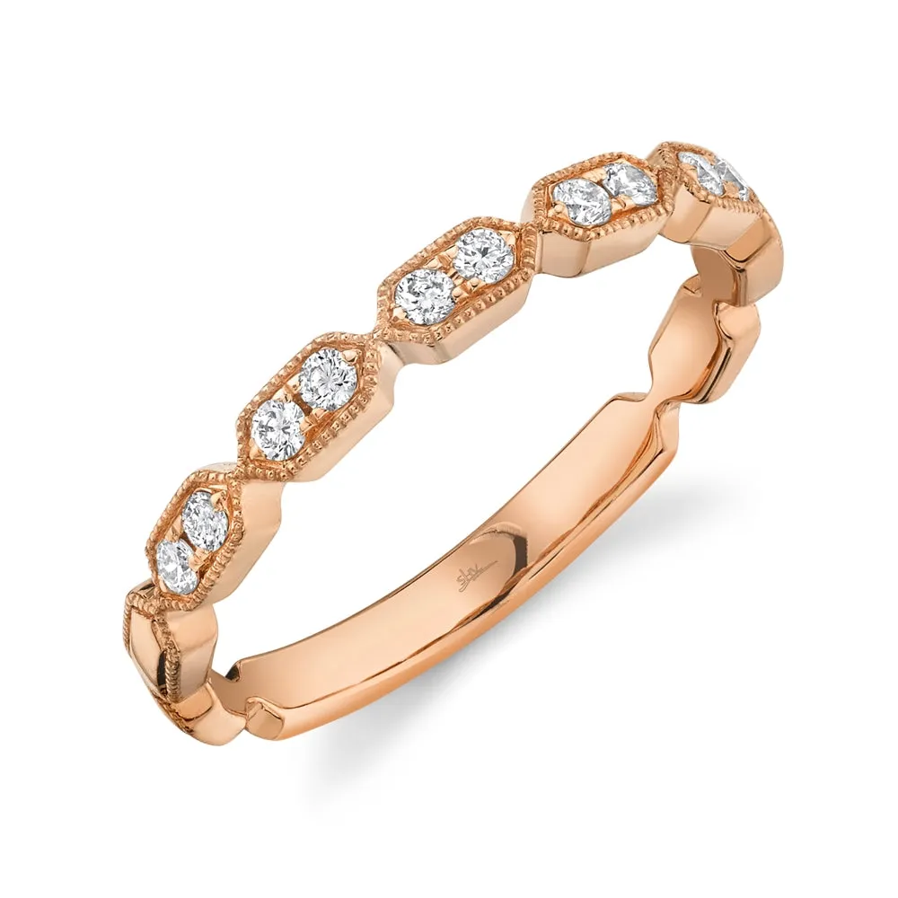 14K Rose Gold Diamond Stacking Ring