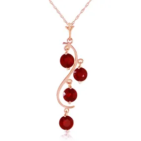 14K Solid Rose Gold Ruby Necklace Jewelry New