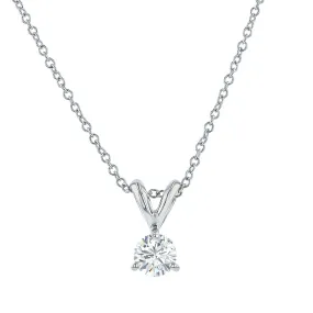 14K White Gold Diamond Pendant Necklace