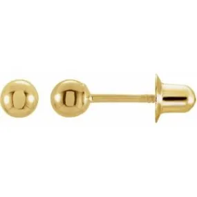 14K Yellow 3 mm Ball Stud Earrings