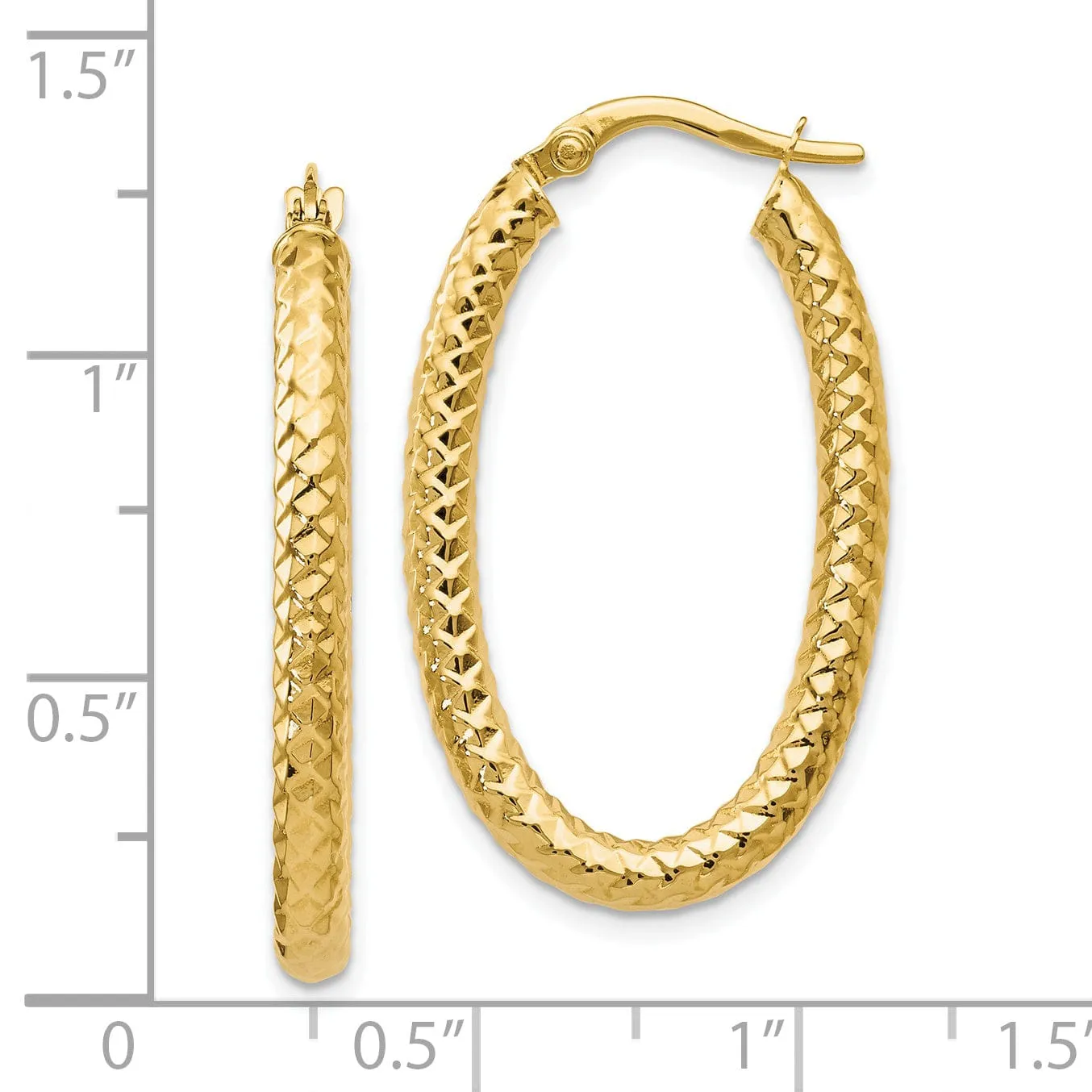 14k Yellow Gold Forever Lite Oval Hoop Earrings