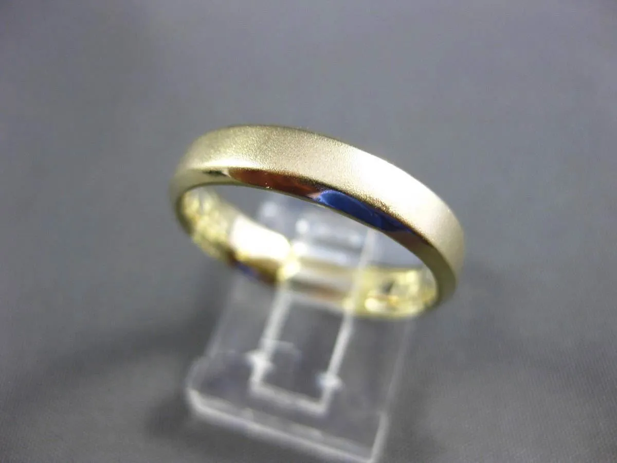 14KT YELLOW GOLD MATTE & SHINY CLASSIC WEDDING ANNIVERSARY BAND RING 4.5mm 23400