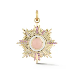 14KY Medallion Charm with Pink Sapphire