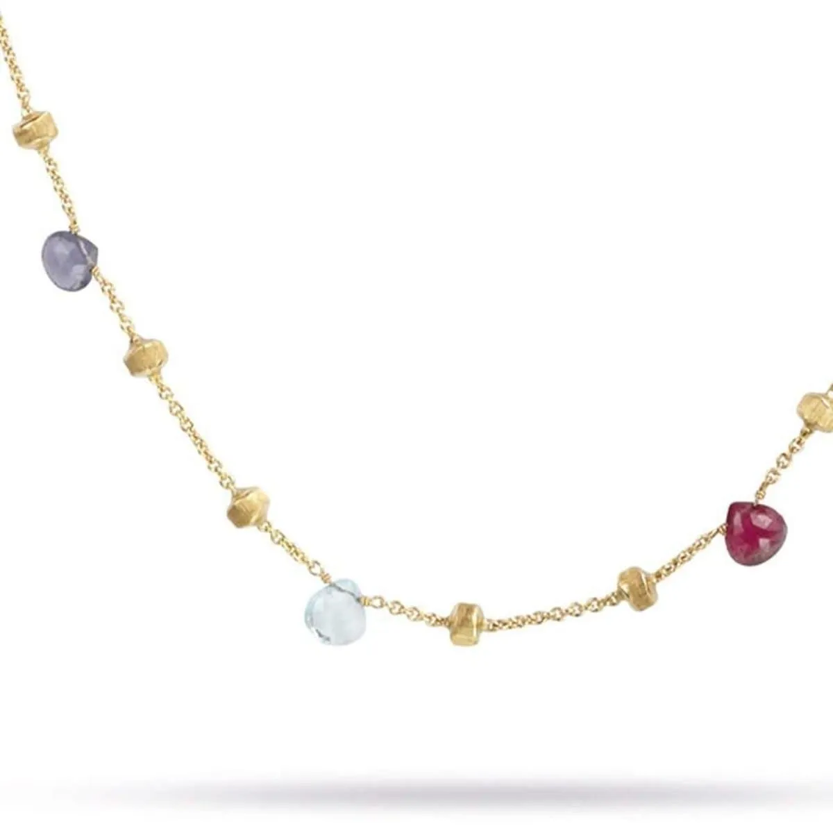 18K Paradise Mixed Gemstone Necklace - CB1199 MIX01 Y 36"