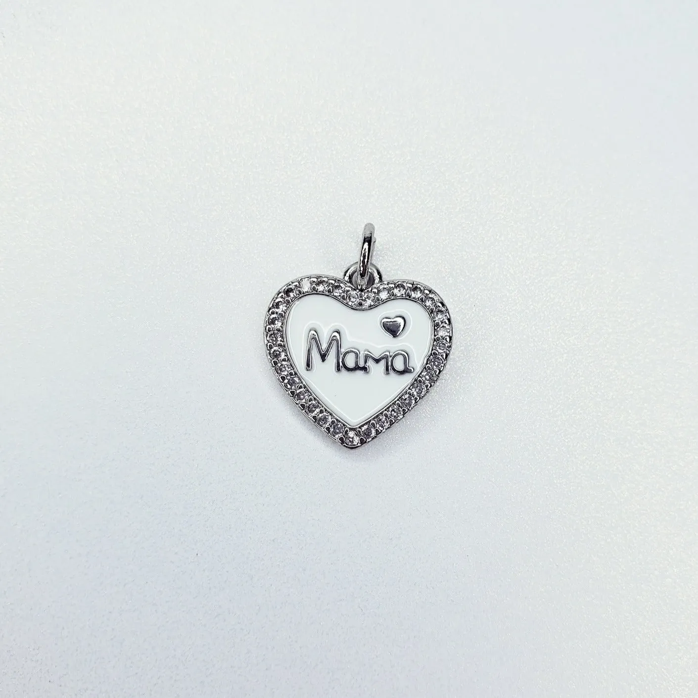 18K Real Gold & Platinum Plated Heart Shaped Mama Charm