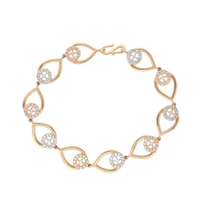 18K Rose Gold & CZ Bracelet (8.3gm)