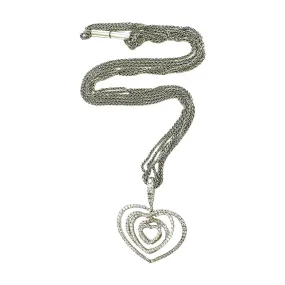 18K White Gold Necklace with Diamond Heart Pendant