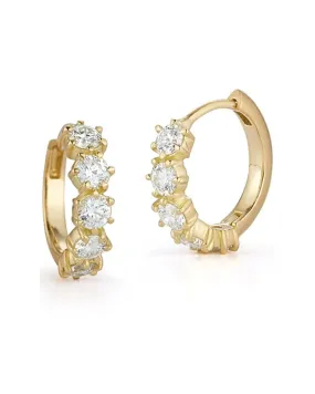 18k Yellow Gold Catherine Mini Diamond Huggie Earrings