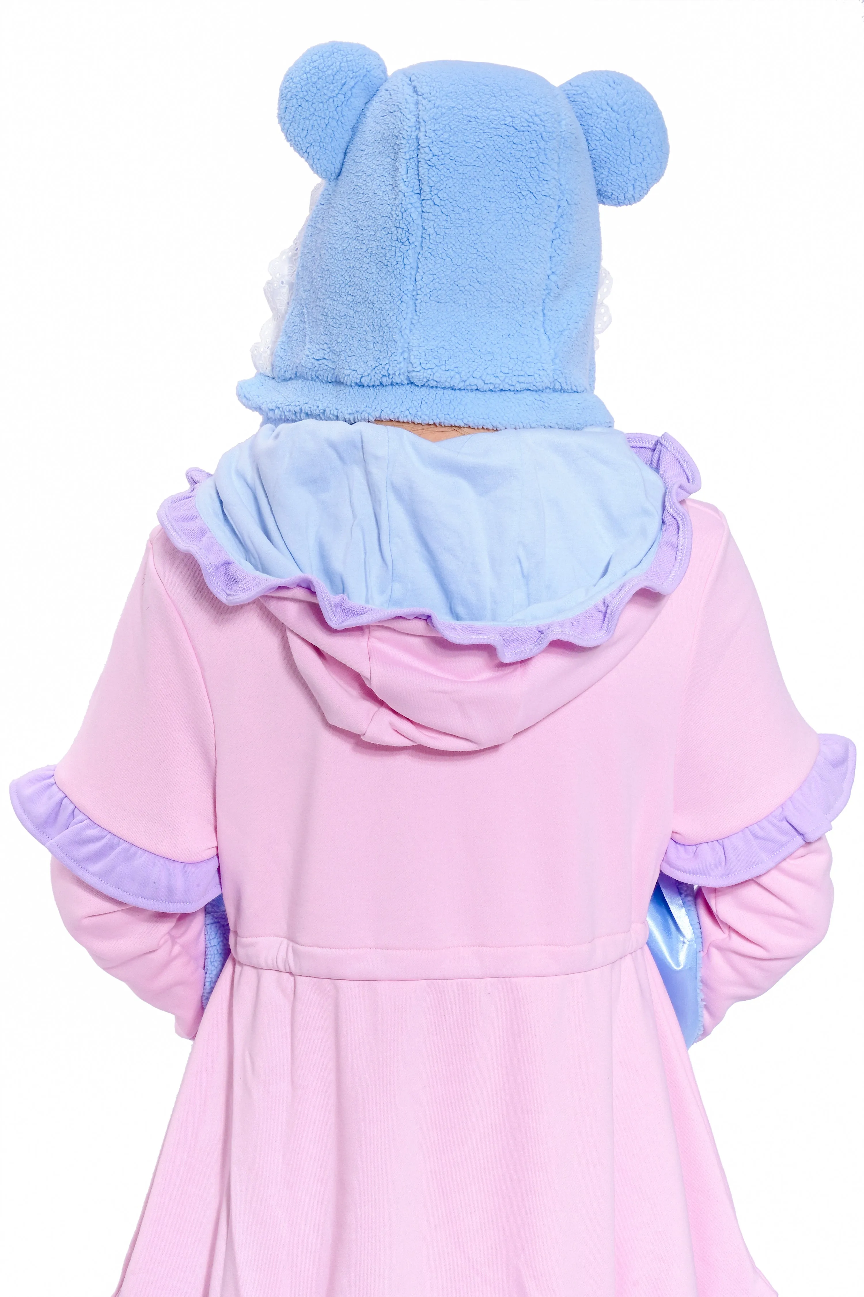 2-Way Bear Hooded Scarf - Blue