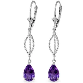 3 Carat 14K Solid White Gold Embrace Wisdom Amethystsyt Earrings