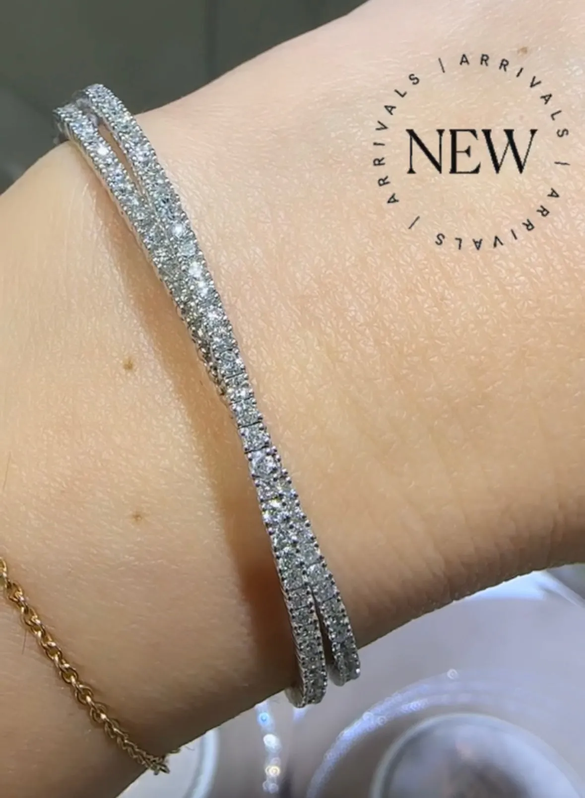 3.56ct tw Double Wrap Bracelet Diamond Bangle Bracelet