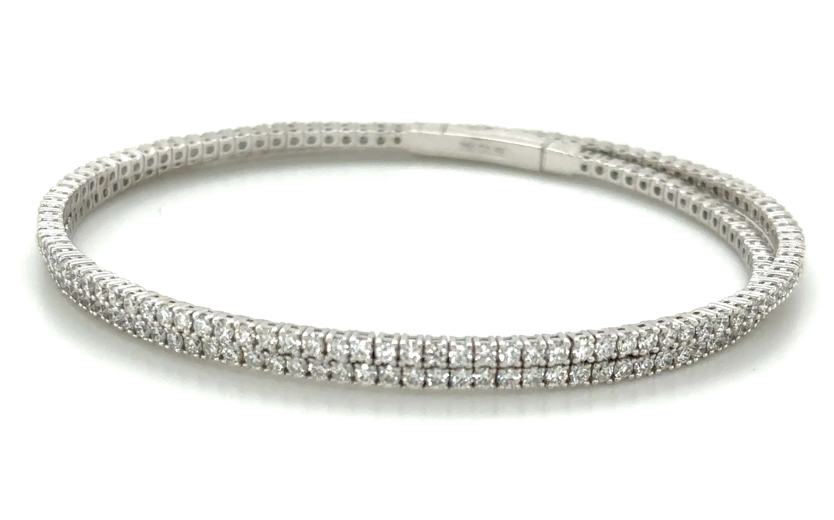 3.56ct tw Double Wrap Bracelet Diamond Bangle Bracelet