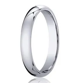 3mm Domed Milgrain Polished Finish Comfort-Fit 14K White Gold Wedding Band