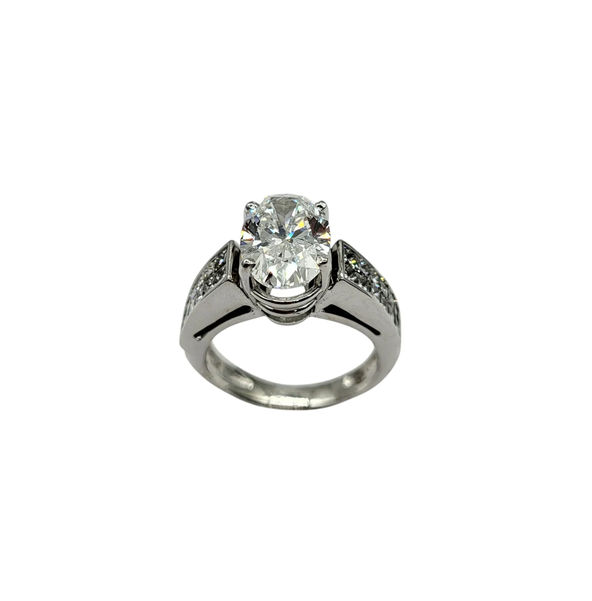 4.75 Carat Total Weight Oval and Square Diamond Ring