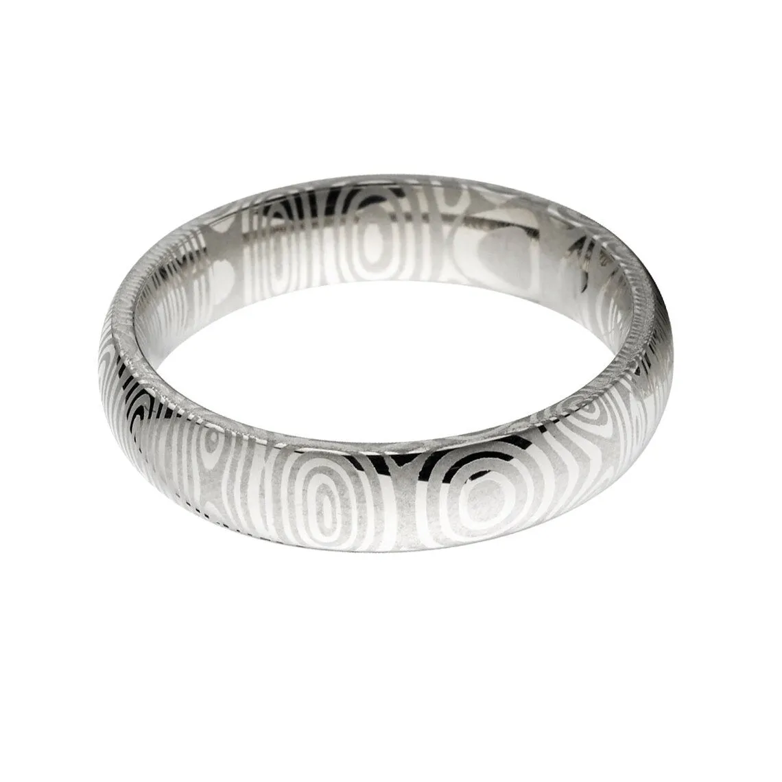 4mm Damascus Steel Wedding Band