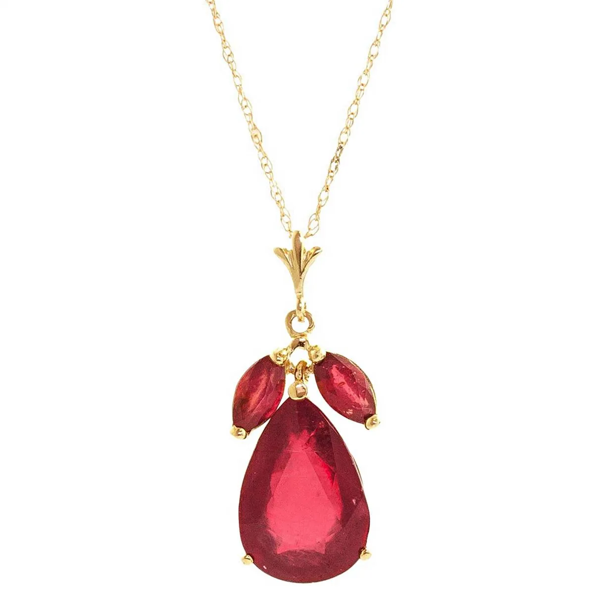 5.5 Carat 14K Solid Yellow Gold My Life, My Love Ruby Necklace