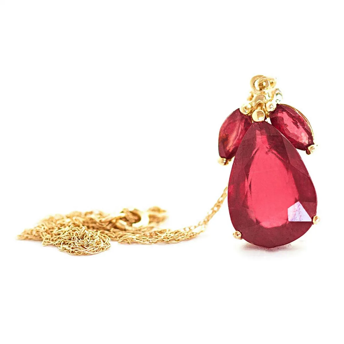 5.5 Carat 14K Solid Yellow Gold My Life, My Love Ruby Necklace