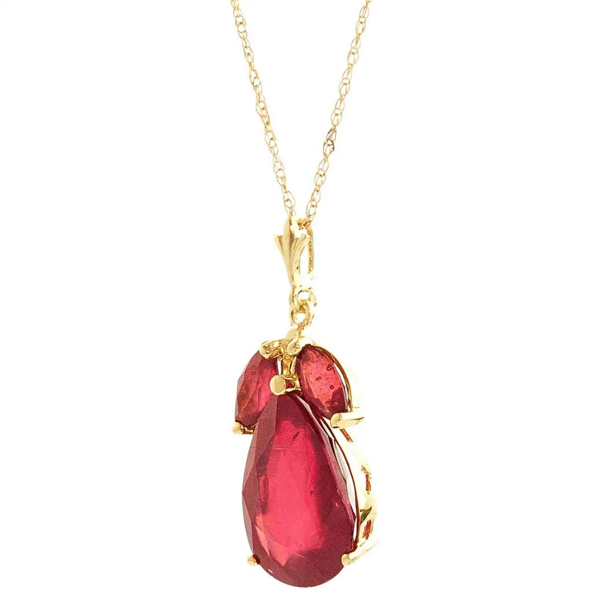 5.5 Carat 14K Solid Yellow Gold My Life, My Love Ruby Necklace