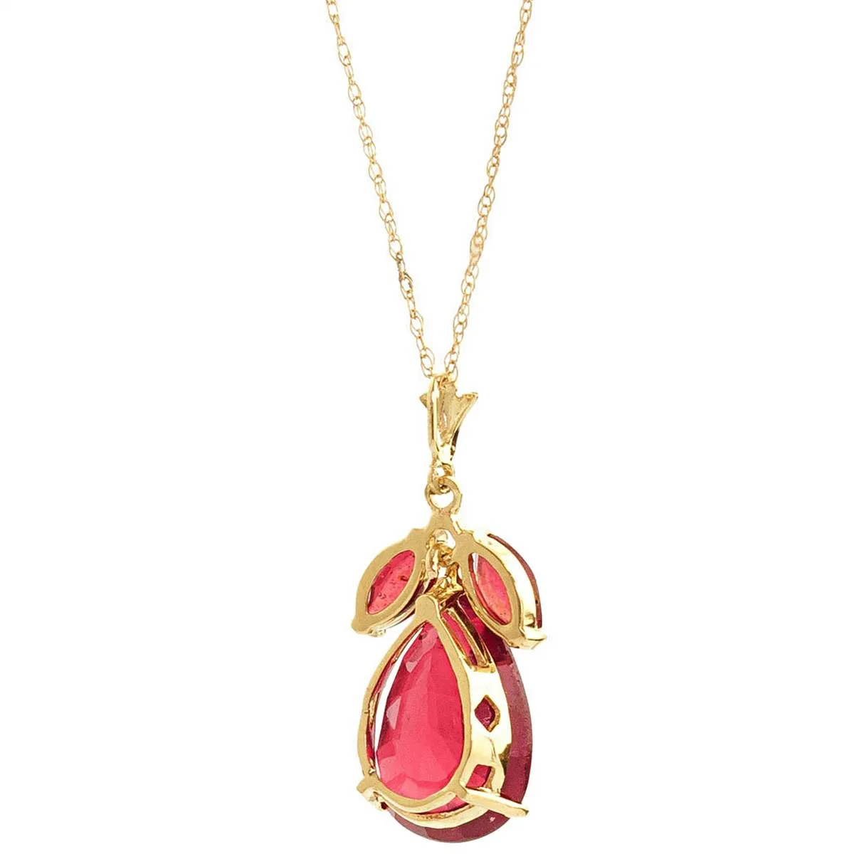 5.5 Carat 14K Solid Yellow Gold My Life, My Love Ruby Necklace