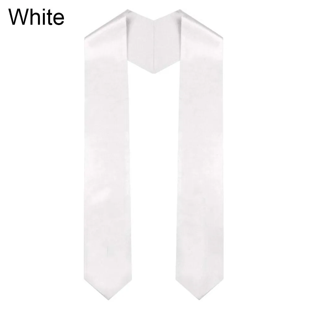 60'' long Graduation Decoration Accessories Unisex Adult Plain Graduation Stole for Academic Commencements Celebration Uniform