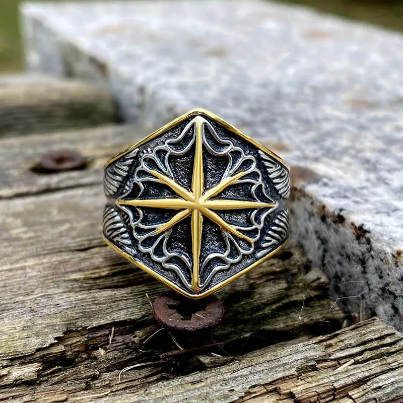 8 Point Star Sterling Silver Ring