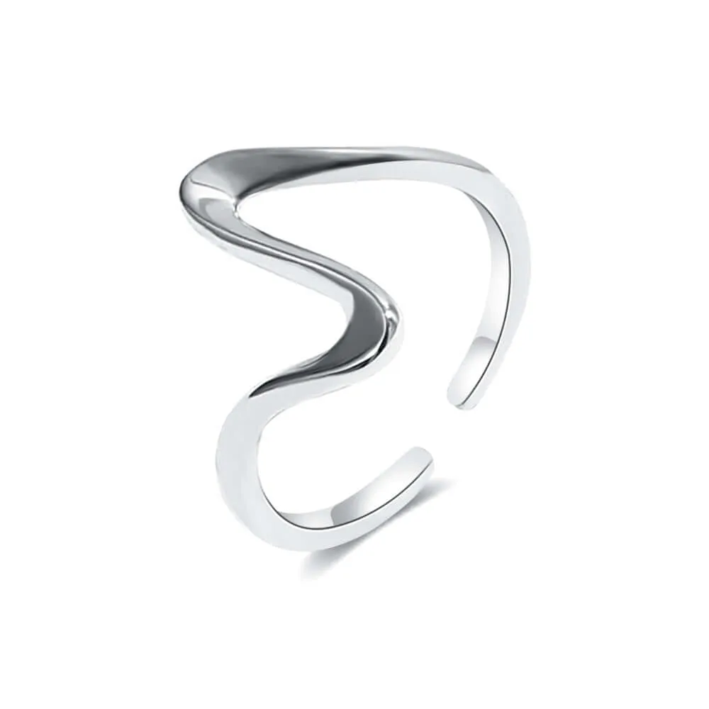 925 Silver Irregular Electrocardiogram Ring