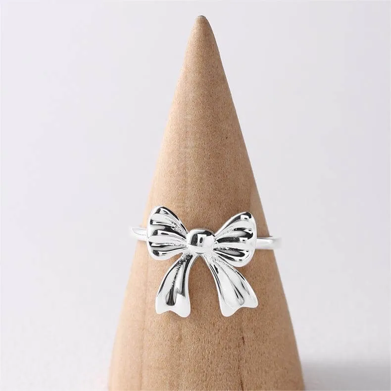 925 Sterling Silver Ribbon Tassel Plain Ring