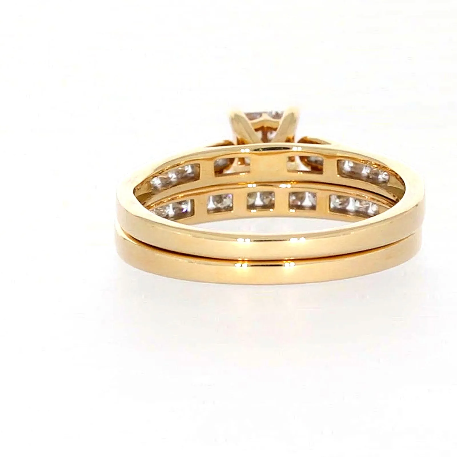 9ct Yellow Gold Princess & Round Brilliant Cut with 1/2 CARAT tw of Diamonds Ring