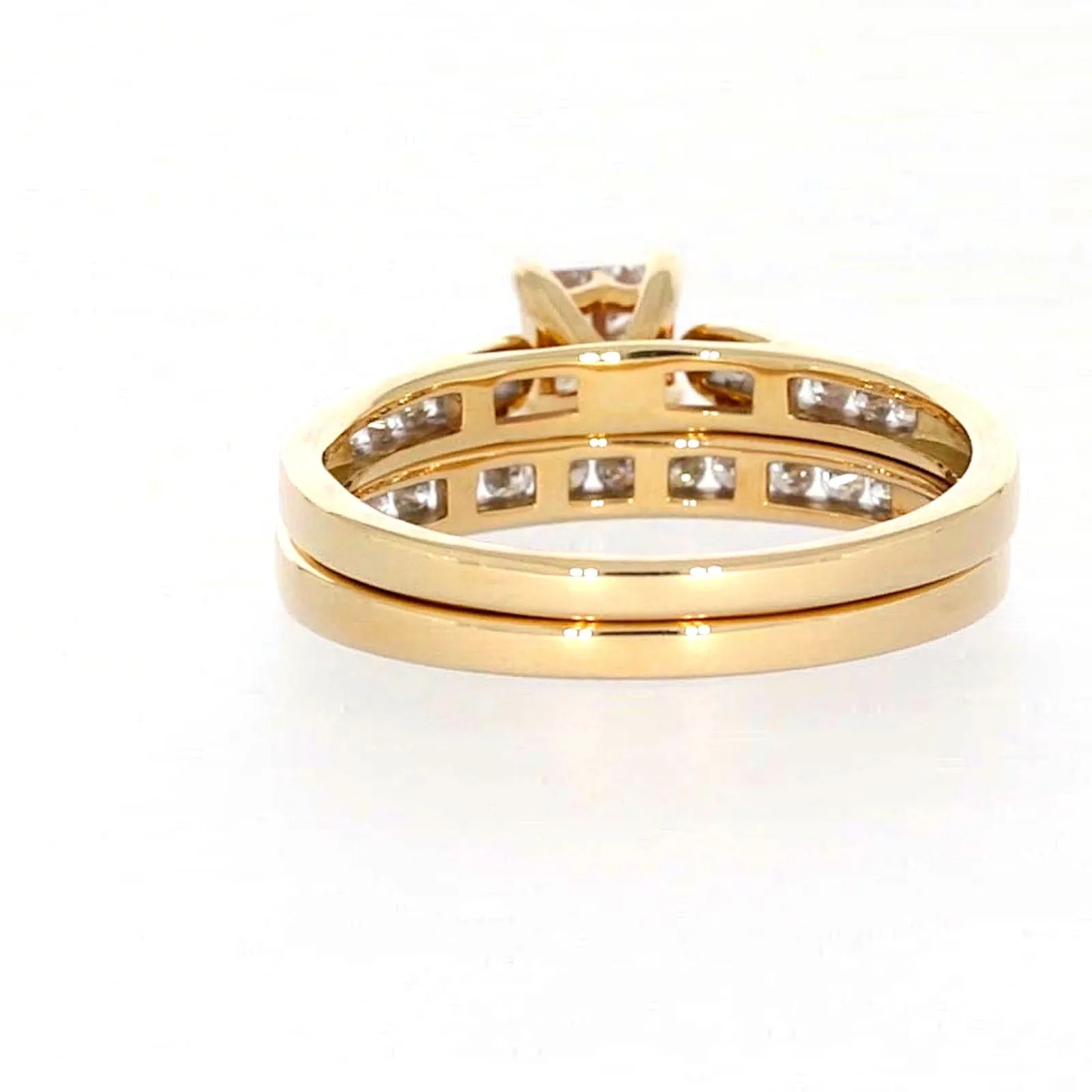 9ct Yellow Gold Princess & Round Brilliant Cut with 1/2 CARAT tw of Diamonds Ring