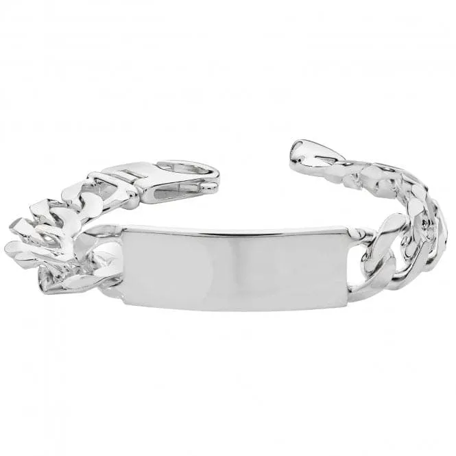 Acotis Silver Id Bracelet Men's Heavy Curb G2275