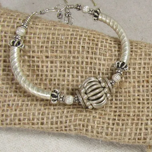 All Silver Bangle Bracelet