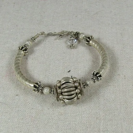 All Silver Bangle Bracelet