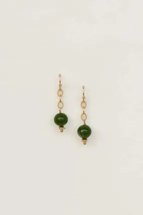 Anahera Earrings Jade / Gold