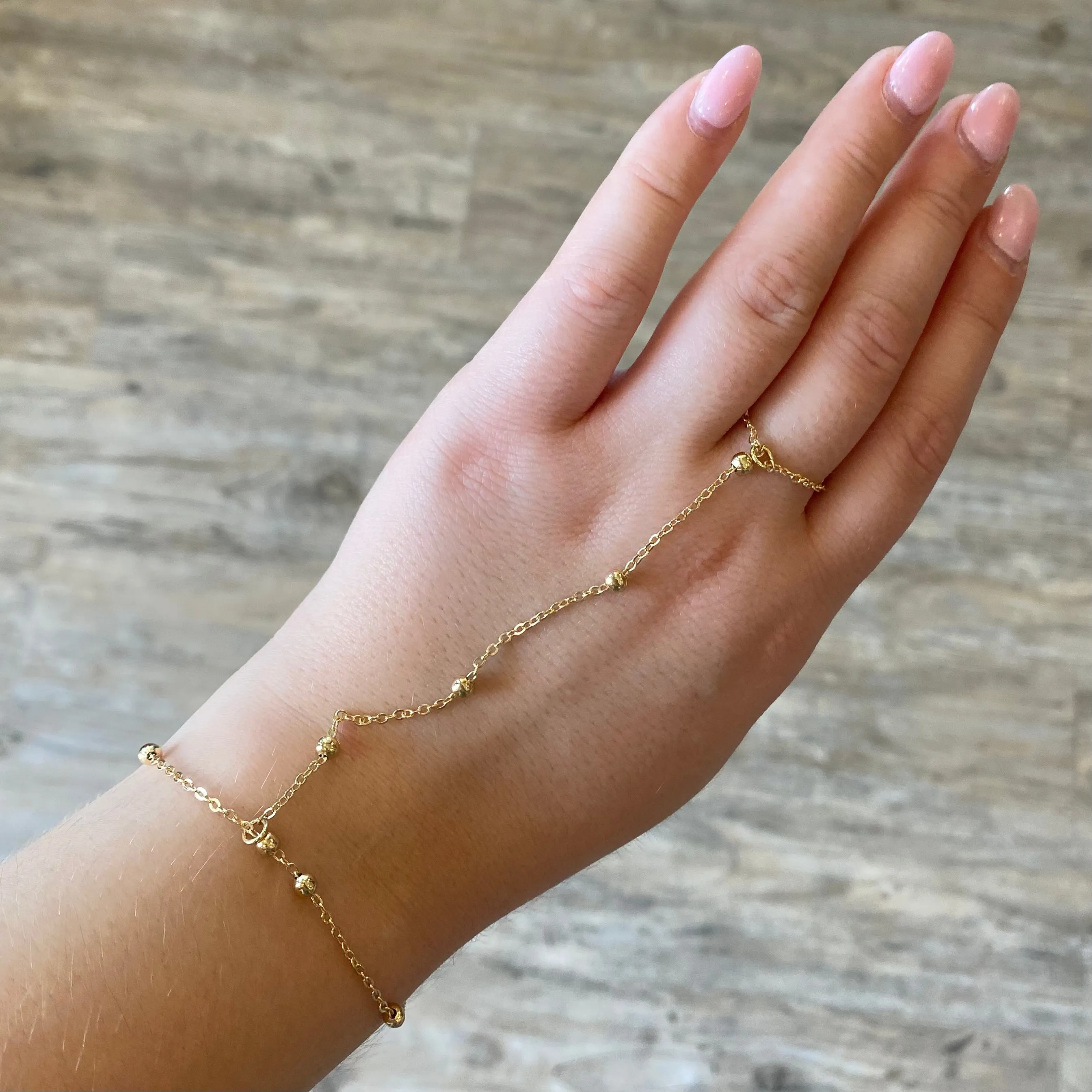 Anastasia Gold Dainty Ringlet Hand Chains