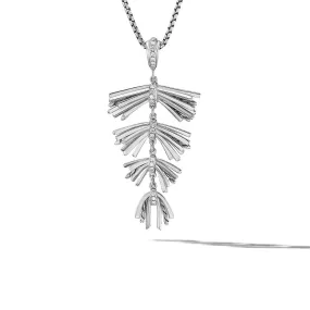 Angelika Fringe Pendant Necklace with Pave Diamonds